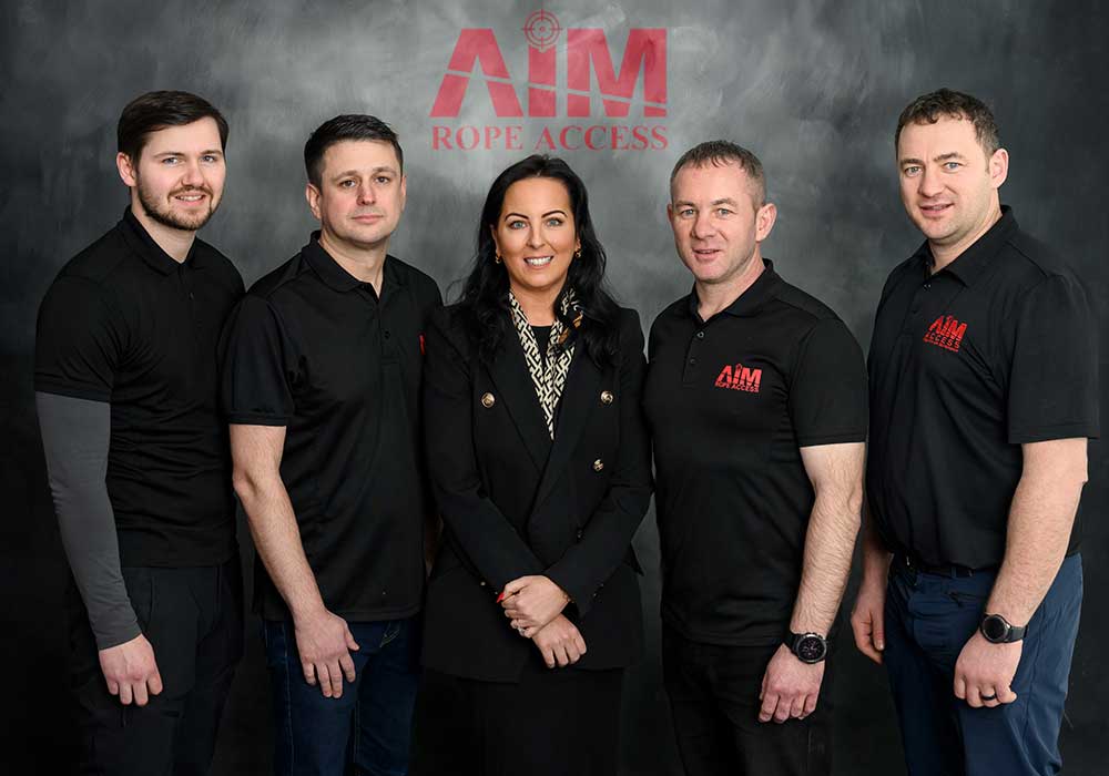 AIM Rope Access carrying out high-level cleaning work